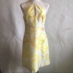 VTG M 90s Y2K Summer Cocktail Dress 100% Silk Embellished Mini Midi Gown